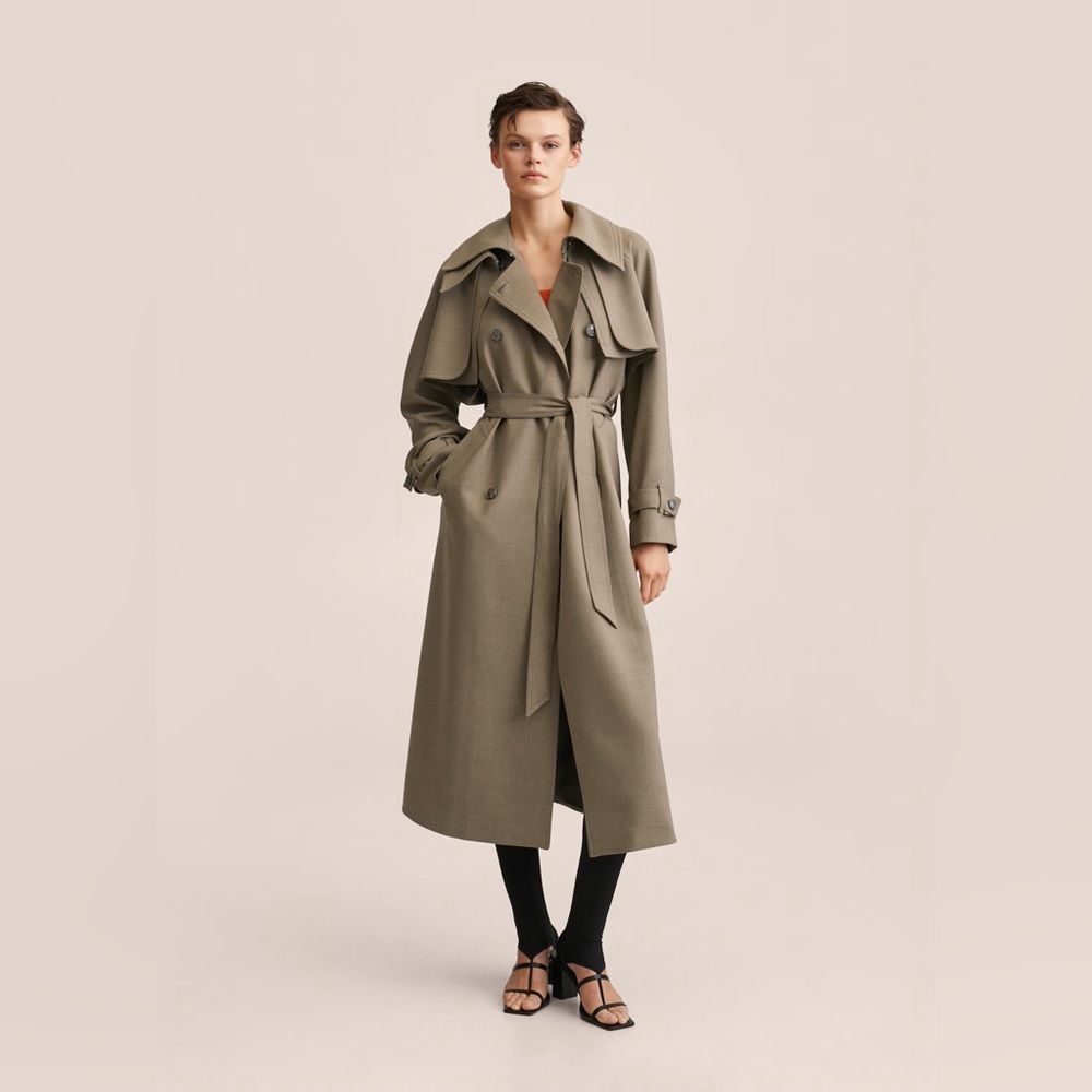 Mango XS Trench Coat with Detachable Vest